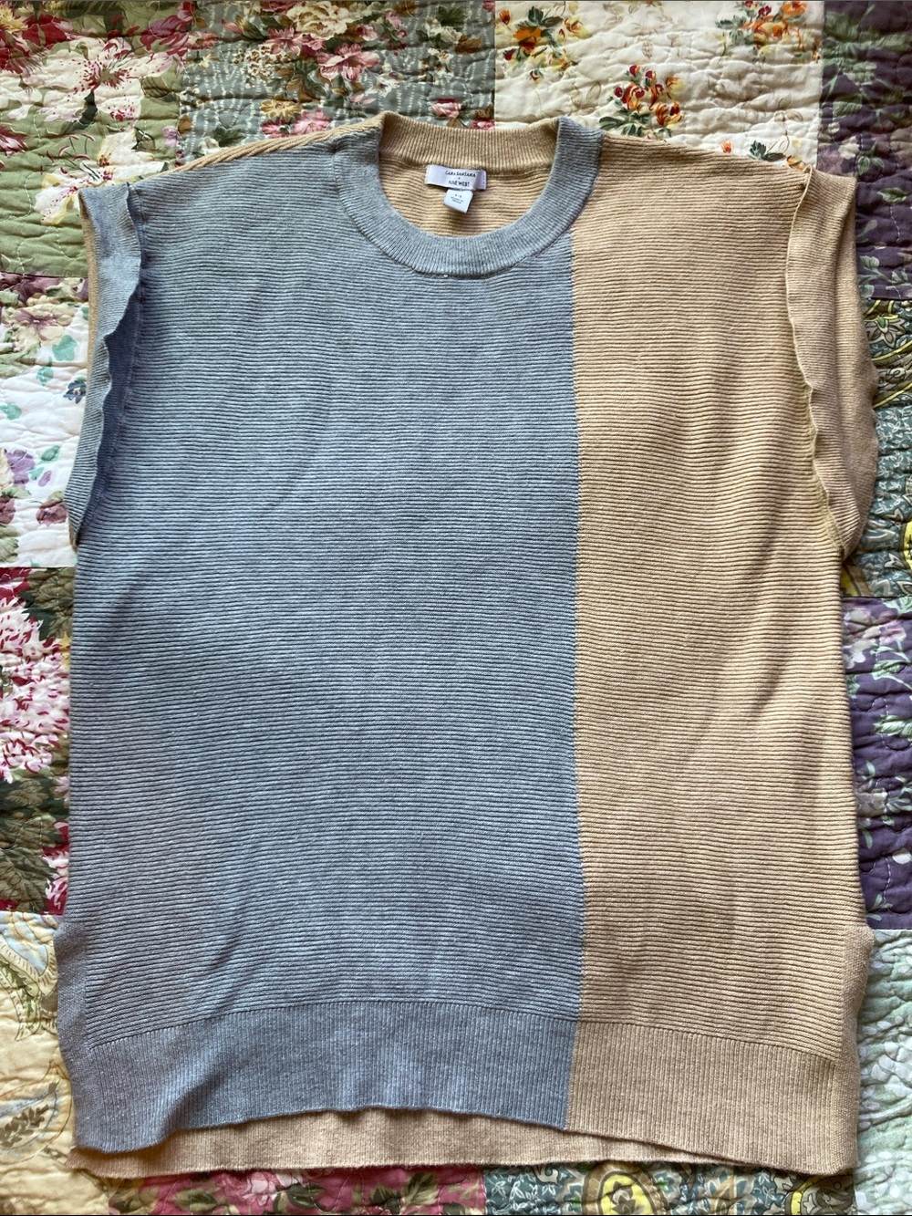 Nine West & Cara Santana Two-Tone Knit Sweater Vest
